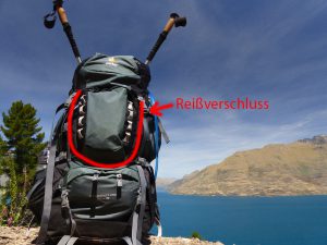 Wanderrucksack-Reißverschluss-frontloader